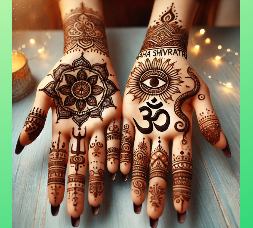 simple shivratri mehndi design